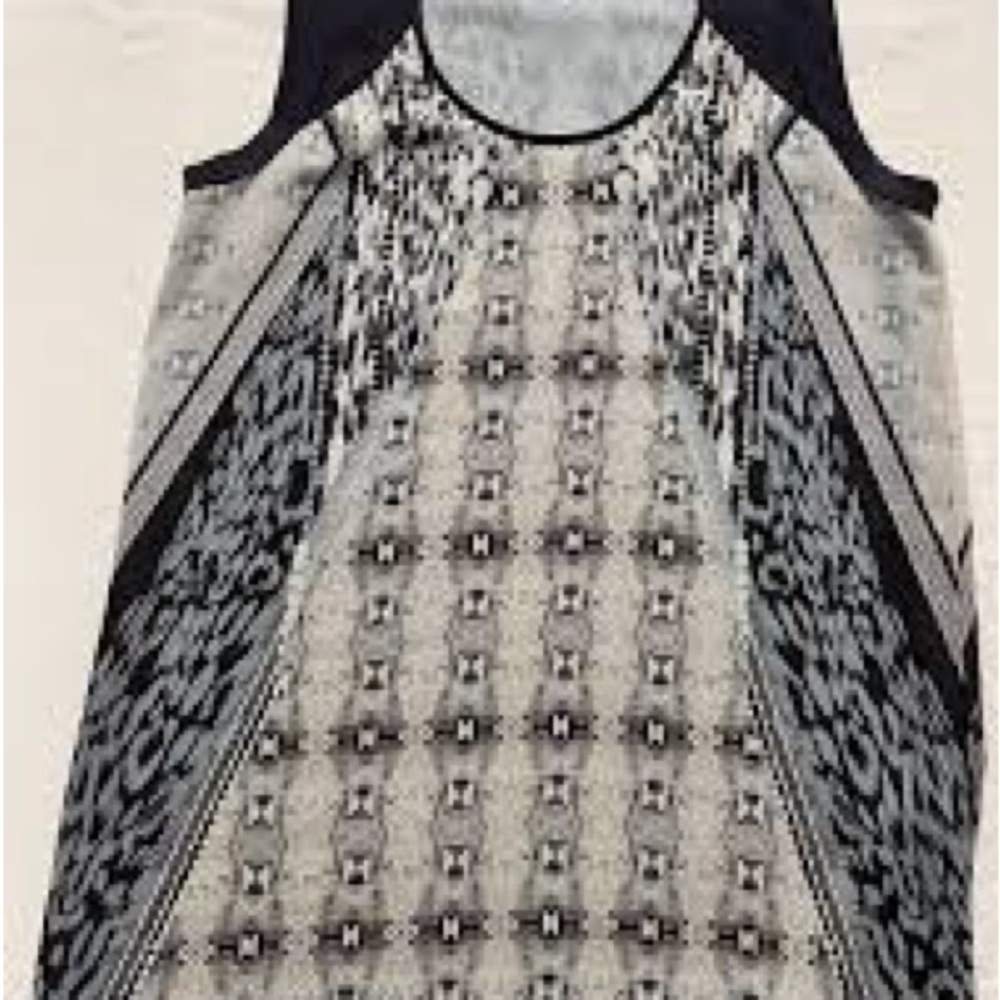 CAbi Black and Gray Patterned Top